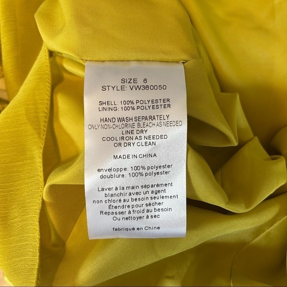 NWT white by vera wang bridesmaid dress chartreuse satin one shoulder mini - Picture 11 of 12